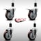 Service Caster 4'' SS Maroon Poly Swivel 1-3/8'' Expanding Stem Caster Set 2 Total Lock Brakes, 4PK SCC-SSEXTTL20S414-PPUB-MRN-2-S-2-138 - alternate 4